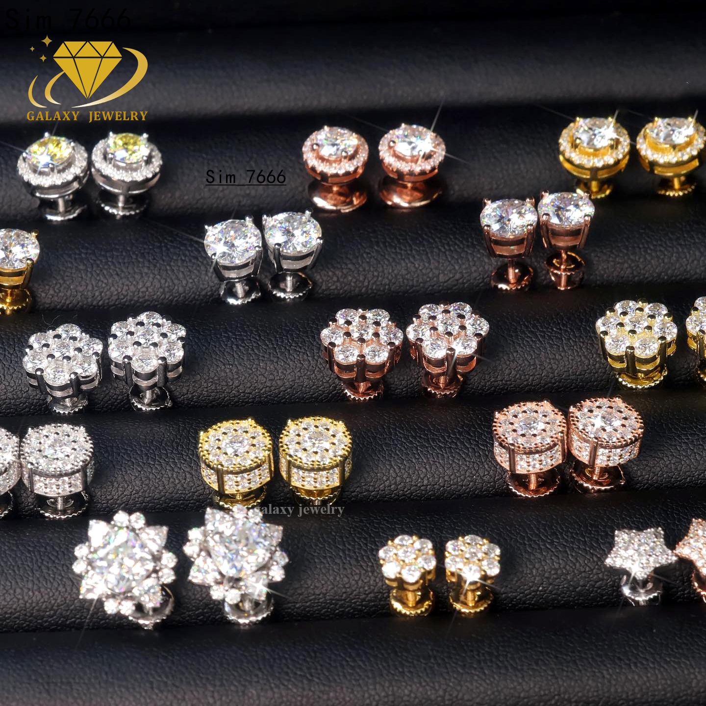 Boucles d'oreilles de la mode Moisanite Diamond Men Designs garçons Iced Out 925 Boucles d'oreilles personnalisées en argent sterling en argent s