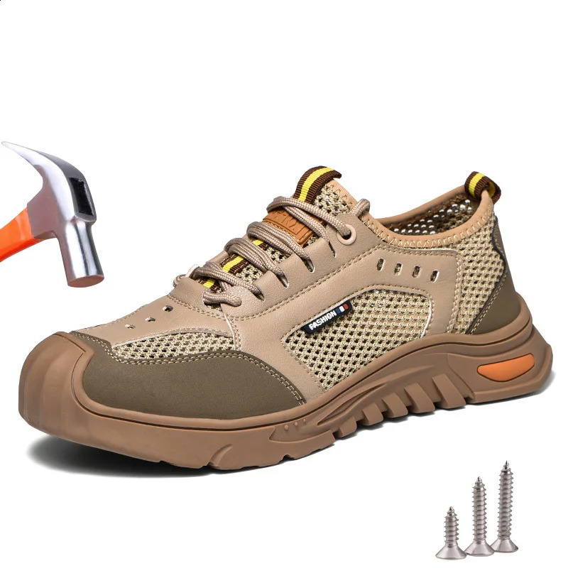 Chaussures de sécurité d'été Men des baskets de travail respirantes