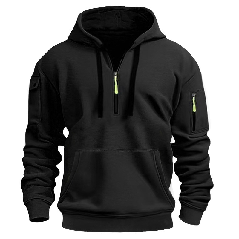 2025 New Multi Pocket Zipper Fleece Hooded Casual Shirt for Men and Women Plus Size Loose Pullover Fashion Sweatshirt European Size S-3XL