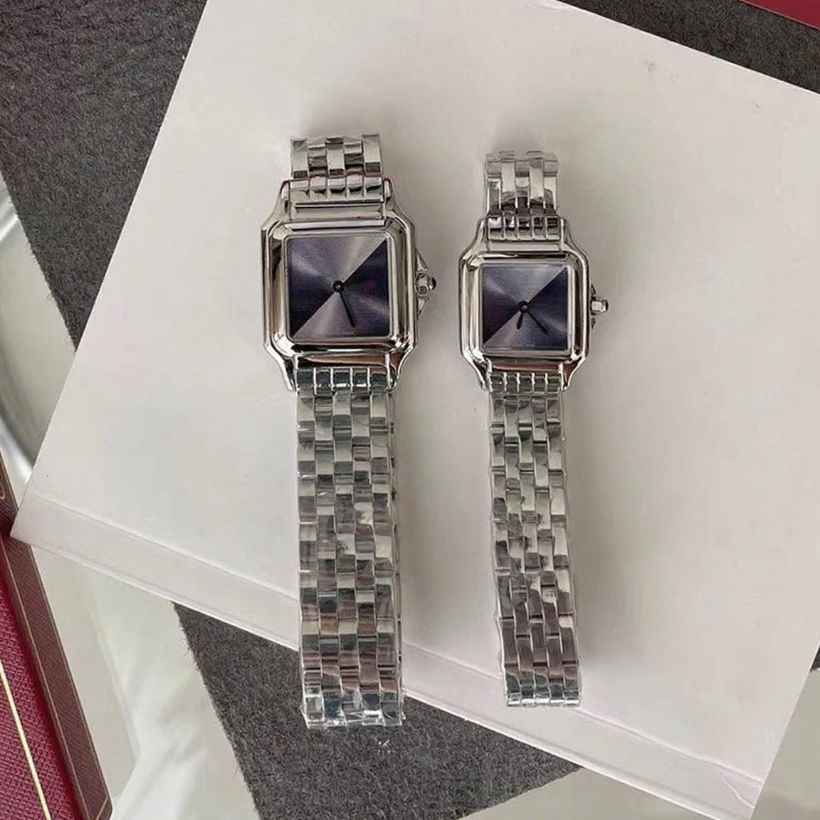 Luxury Designer Watche Panthere Watch Top Quality Fashion Quartz Womens Rectangle Watches 316L Stainless Steel Diamonds Rectangle Watch 33mm 27mm 22