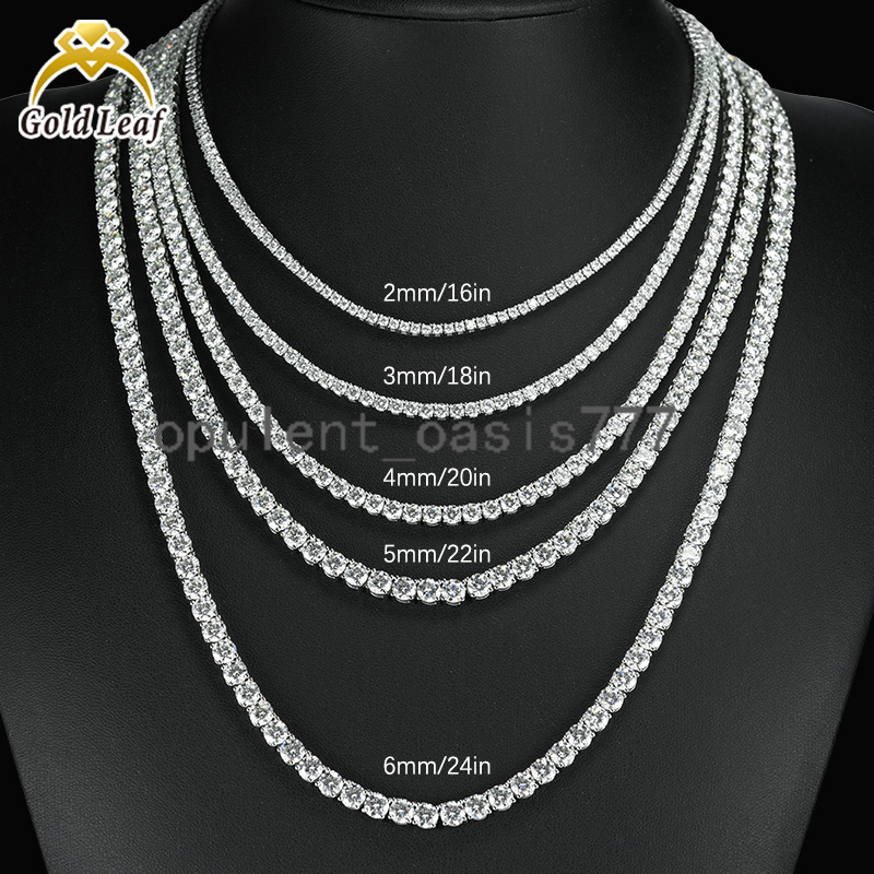Jewelry Hot Sell 3mm-5mm D Color VVS Moissanite Tennis Chain Necklace Bracelet 925 Sterling Silver Moissanite Chain