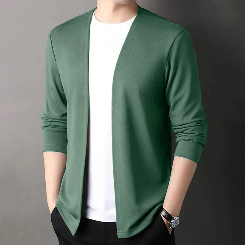 Cardigan Jacket Mens Spring and Autumn LongSleeved Casual Versatile Outer Wear Top Trendy 250813