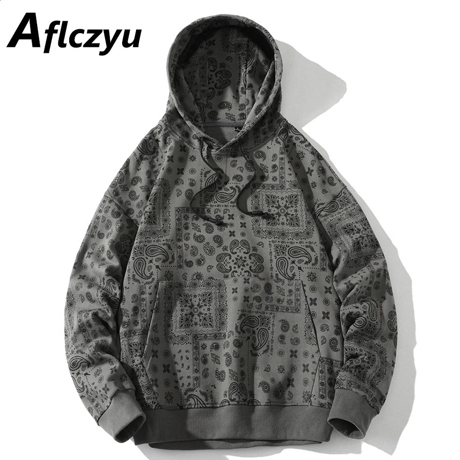 Bandana Paisley Pattern Hoodies Men Hip Hop Streetwear Hoodie Spring Autumn Hooded Sweatshirts Male 250814