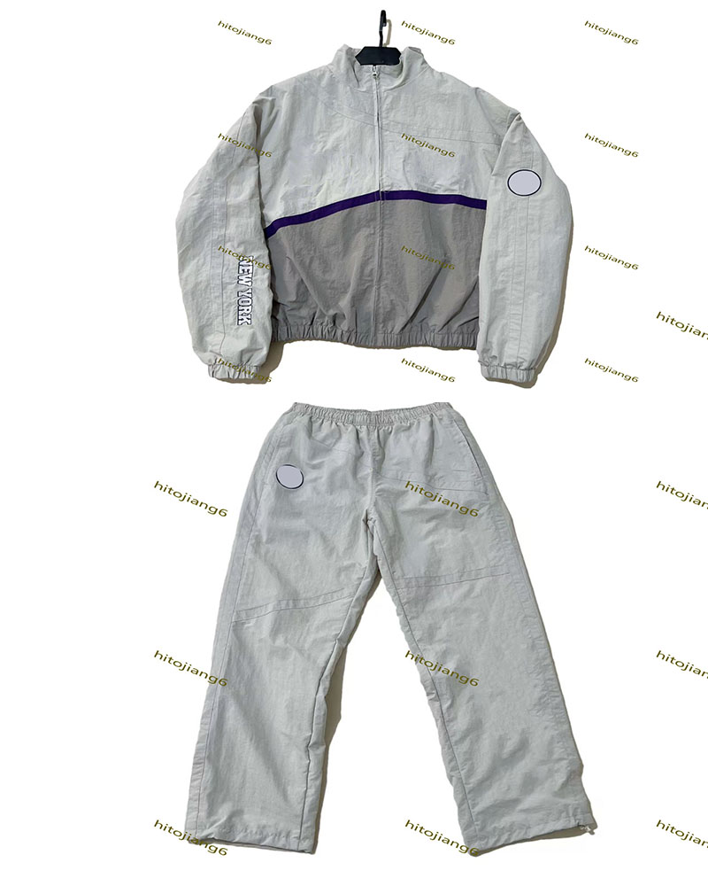 American Trendy Style Fonctionnel Couleur Couleur épisser la fermeture à glissière Mentes et femmes Veste de charge en vrac Veste décontractée 11
