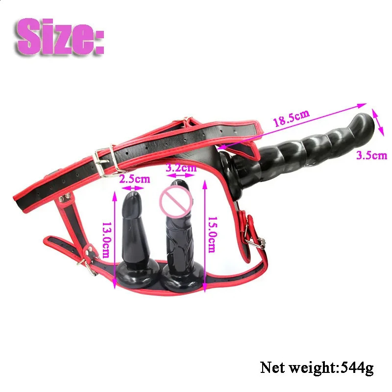 Strap on Realistic Double Dildo Female Chastity Belt Chastity Devices with Anal Plug Vagina Plugs Leather for Women Adult Games 250815