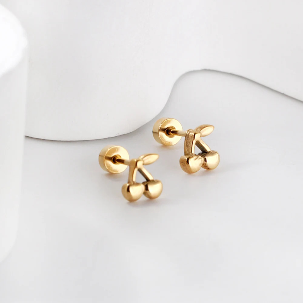 Boucles d'oreilles mignonnes mignonnes Casual Femmes Gold plaqué en acier inoxydable Vis Aretes de Mujer Ear Stud Party Bijoux Cadeaux imperméabl