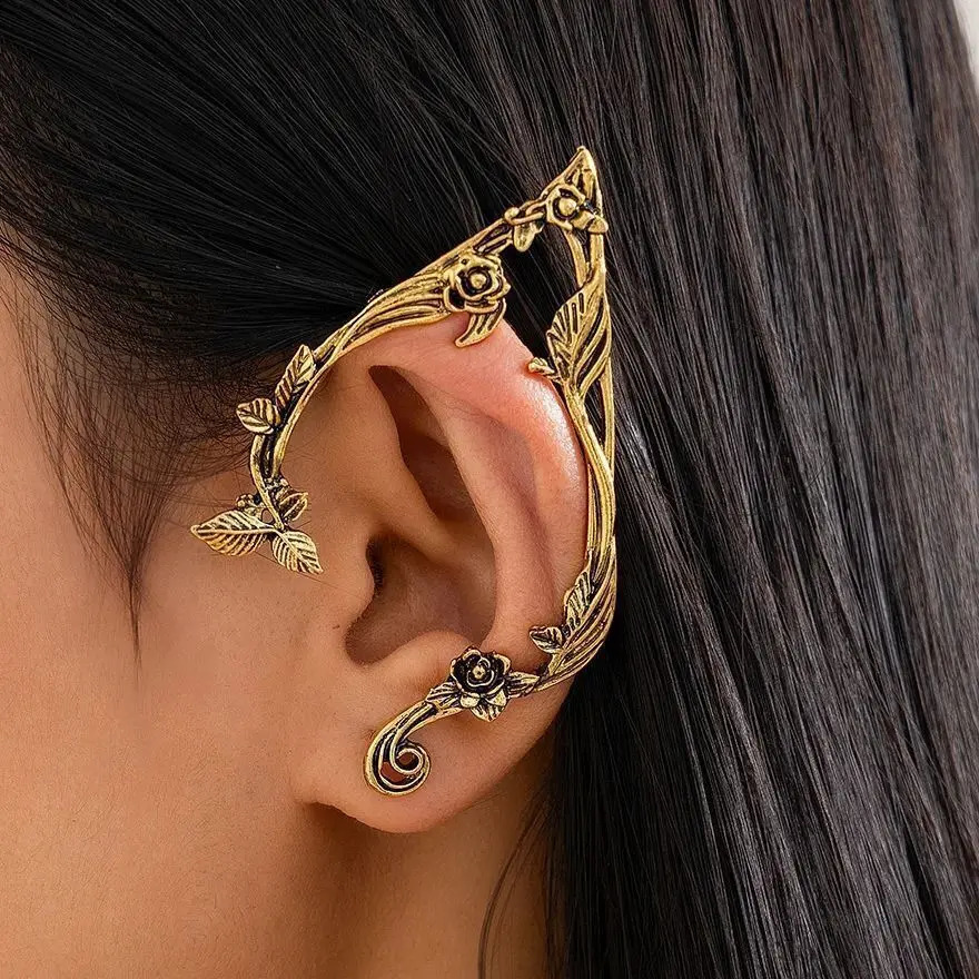 Ingemark 1pair goth fée elfe oreille manchette de boucle d'oreille de mode vintage sans perçage clip halloween bijoux 250811