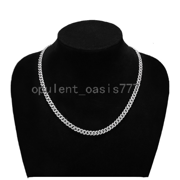 Rapper Jewelry Solid Silver 925 6mm Necklace with Iced Out moissanite moissaniteia Gold Plated Cuban Link Fashion Chain Hip Hop for Gift