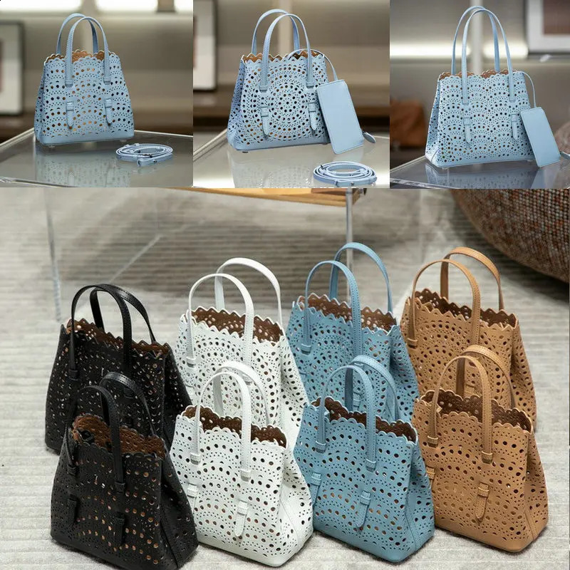 Er Y Mini de haute qualité Hands Hands Sacs 2025 Fashion Hollow Grande capacité authentique sac de seau en cuir 250811