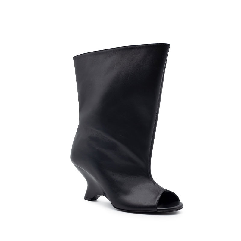 Luxury Designer Women's Shoes Fashion Pointy Toe Genuine Leather Ankle Boots Women Kitten Heel Lace Up Short Chelsea Boots Knight Long Botas