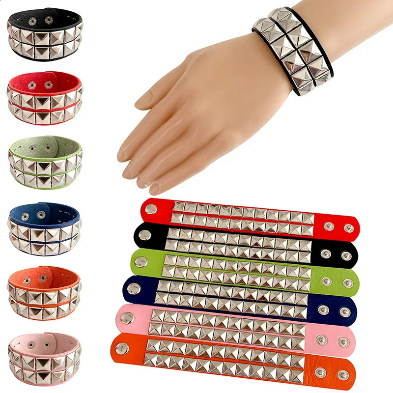 Gothic Punk Unisexe PU Le cuir Bracelet Multicouche Multicouche Rock Spiks Rivet Chains Bracelet For Women Men Friends Bijoux 250812