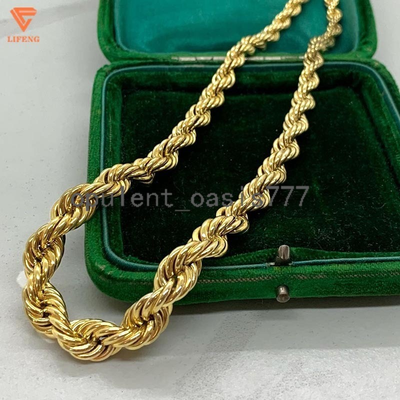 Fine Jewelry Popular 14K 18K Gold Plated 925 Sterling Silver Rope Chain 5mm Hip Hop Rope Chain Pendant Charm Necklace for Men