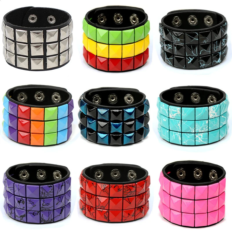 Bracelets en cuir punk vintage pour hommes Bracelettes rivets Bracelet Rivet Bracelet Unisexe
