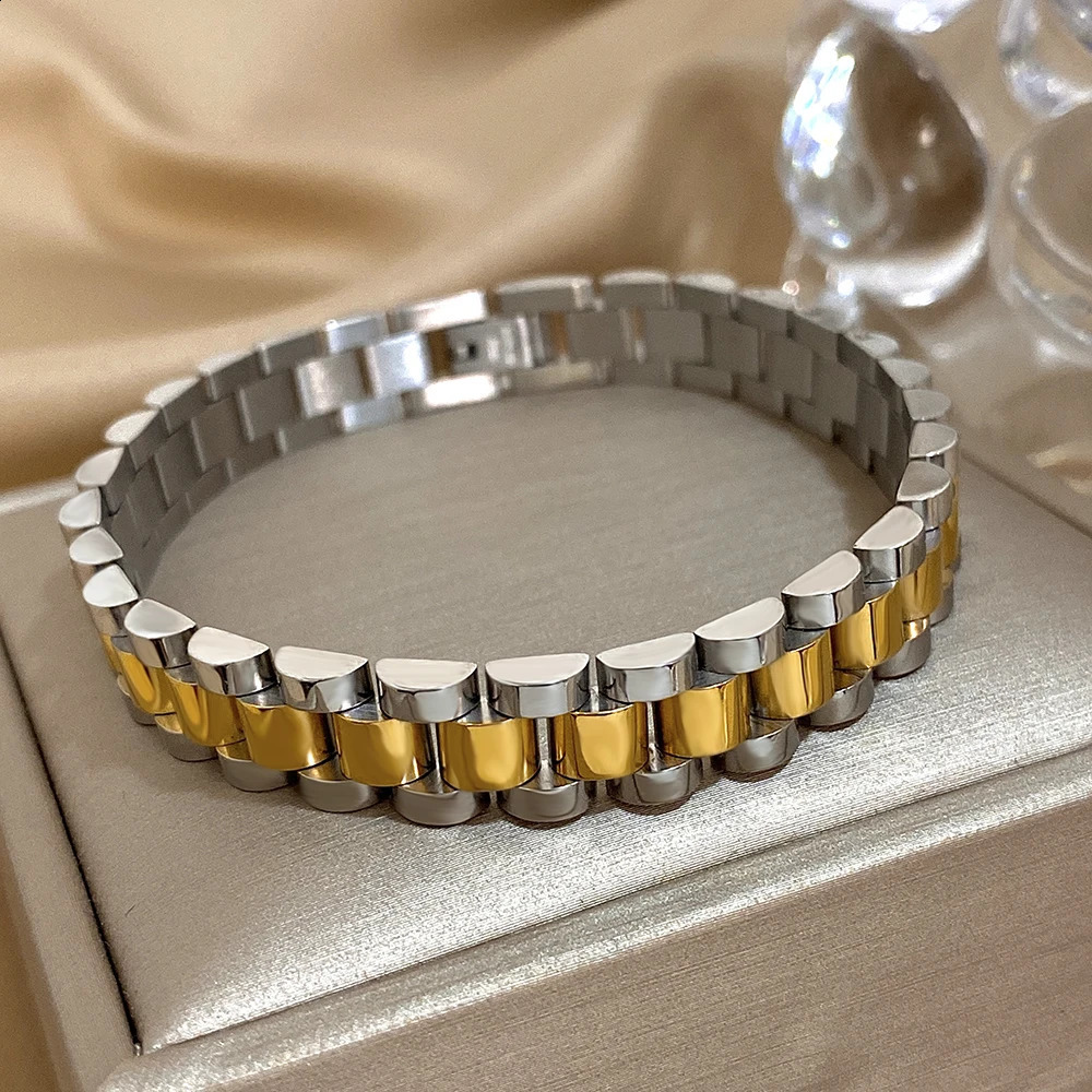 Greatera 10 mm en acier inoxydable pour hommes à deux tons délicatesse délicat de boucle détachable de boucle étanche Bijoux pour femmes 250814