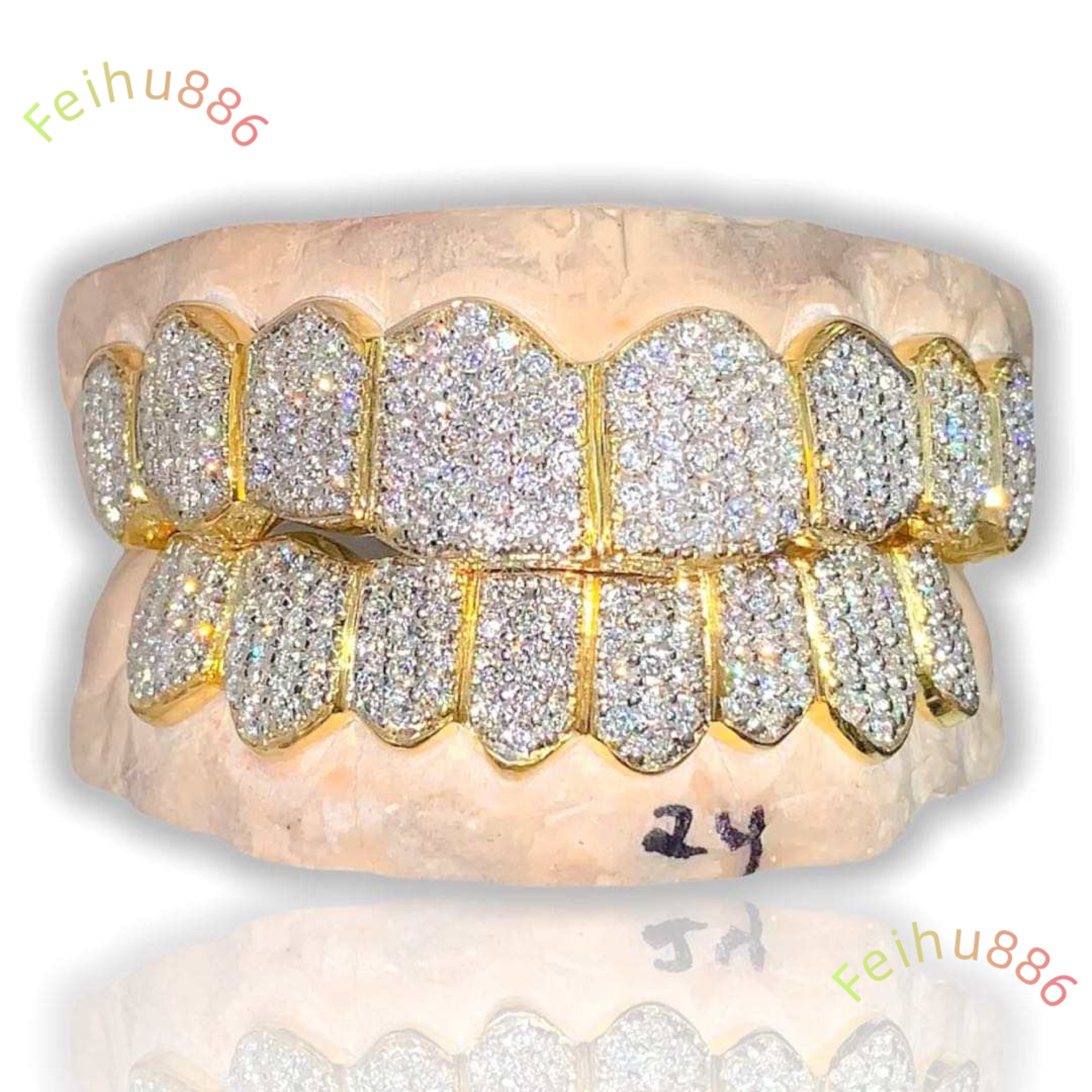 HipHop Jewelry VVS Moissanite Teeth Pass Diamond Tester S925 Gold Plated Luxury Custom Grillz