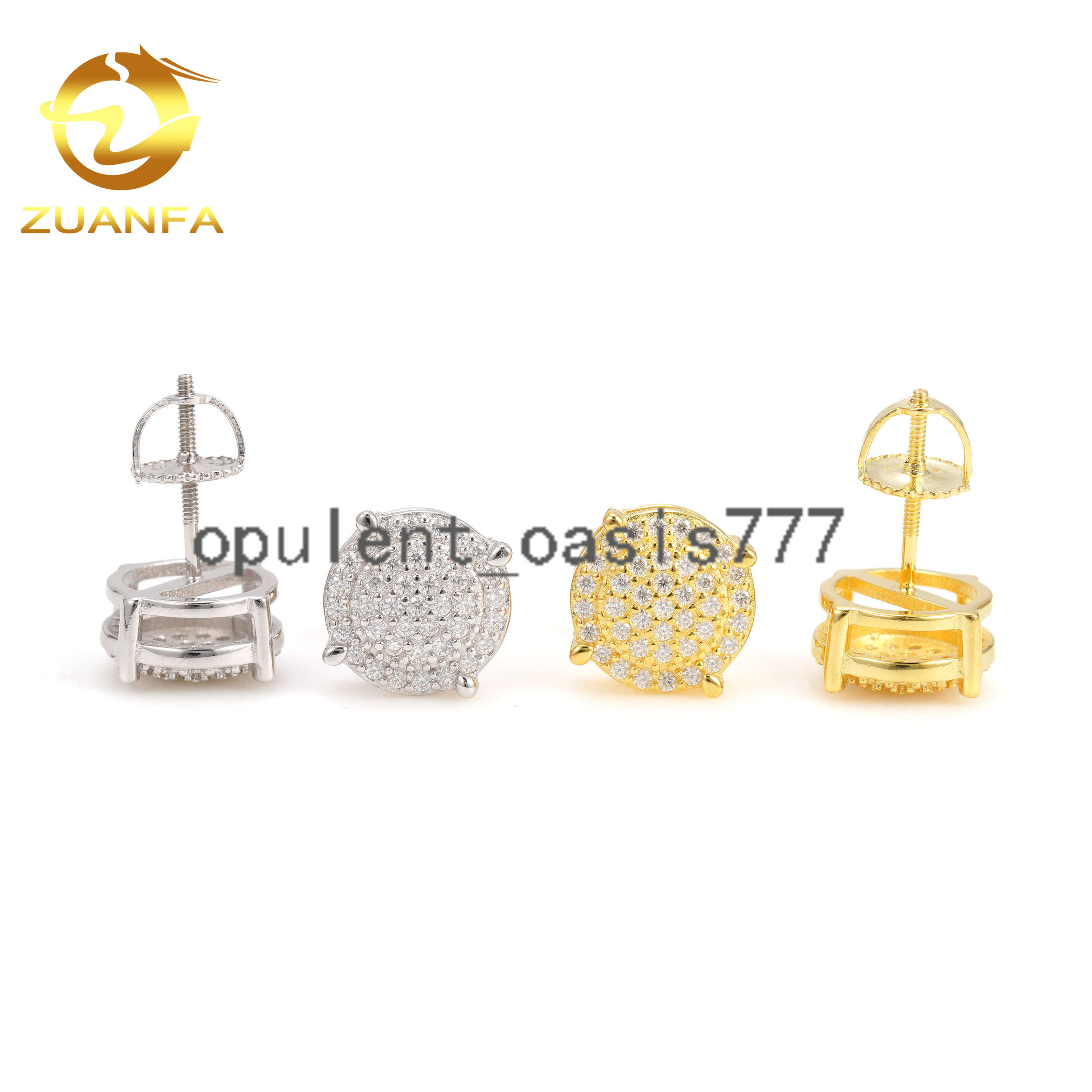 Prix de gros 9,8 mm vis à tendance Back Stodts Iced Out Hip Hop Bijoux 925 Silver Vvs Moisanite Men Men Stud Earge
