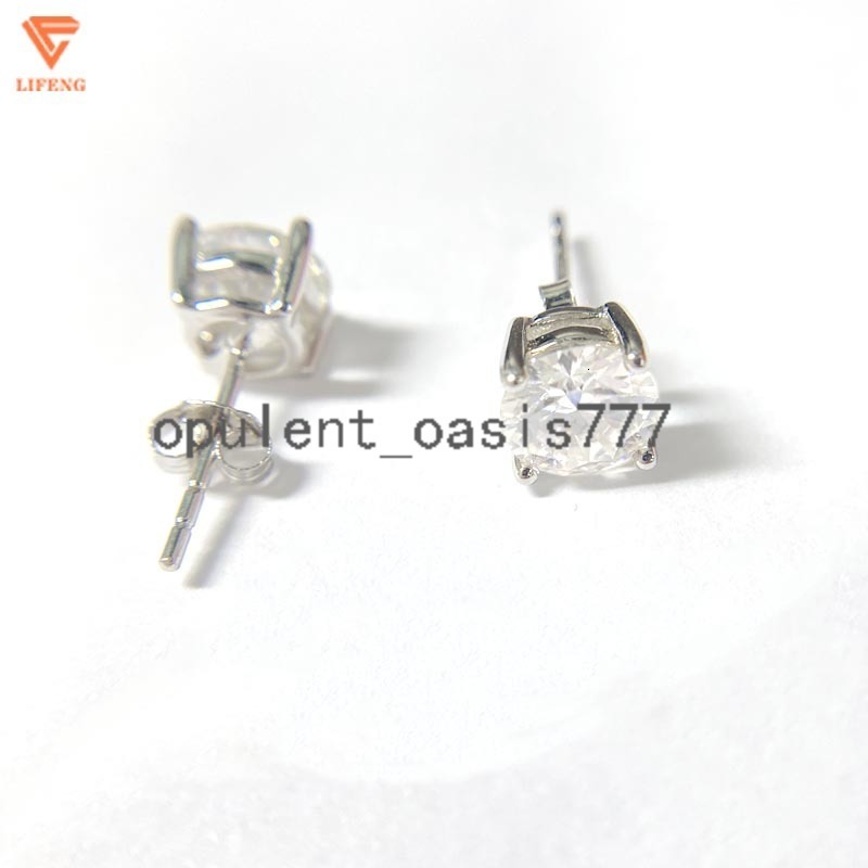 925 Sterling Silver Pleated Flower Shape Earrings Shiny White Gold With Moissanite Diamond Fashion Jewelry for Men Women Gifts