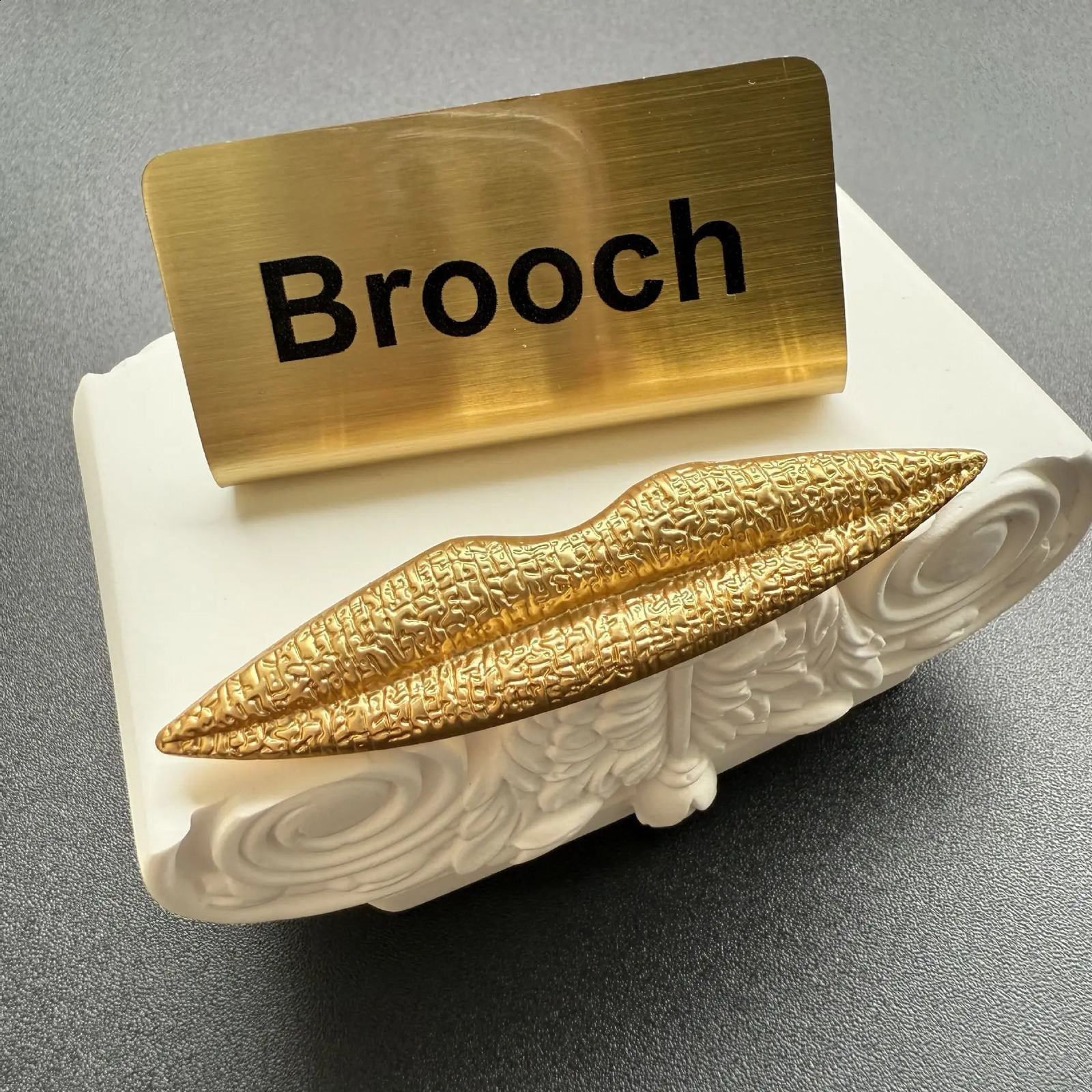 European and American Fashion Trends Retro Literature and Art Heavy Industry Niche Exaggerated Mouth Shape Brooch 250812