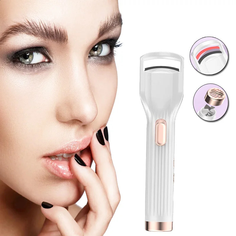 Portable 2in1 Drying Heated Electric Eyelash Curler 2 Speeds Temperature Control Long Last Styling Eye Clip Tool With A Fan 250814