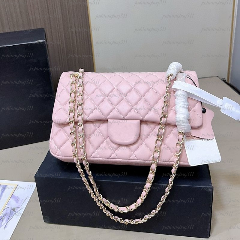 Pink Designer bags Luxury Bag sling bag Caviar Style Flap Leather Handbags Chain bag Shoulder Bag sac de luxe small square bag women's crossbod