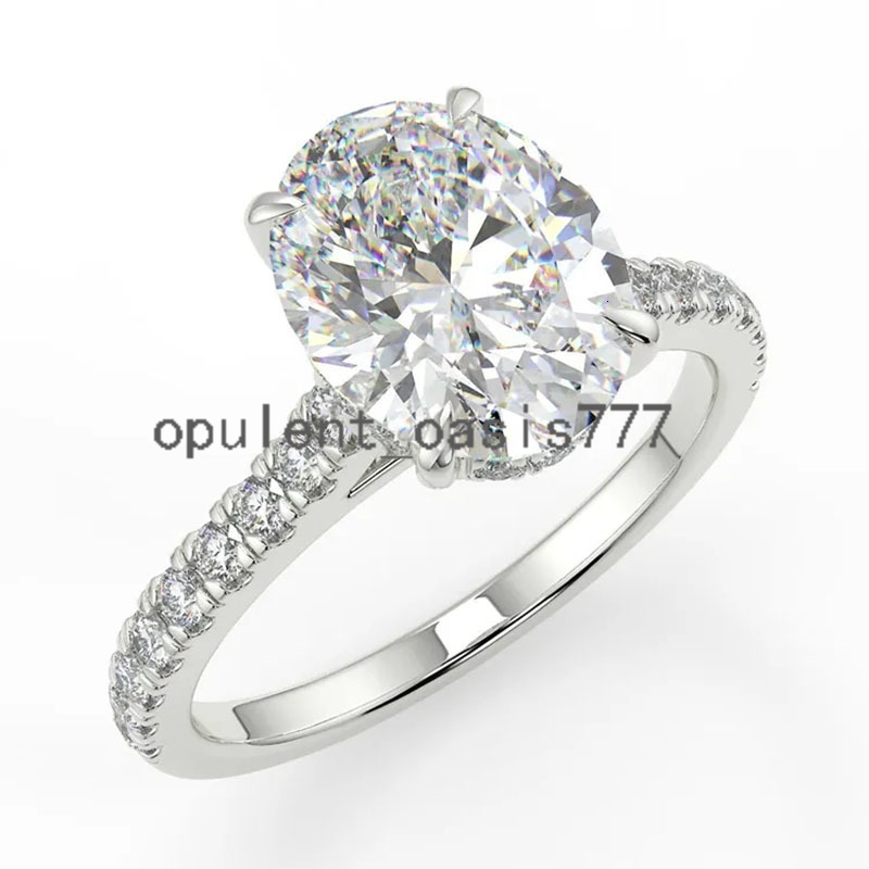 Custom 1ct 2ct Lab Grown Diamond Engagement Ring IGI Certified Oval Cut 18K Solid Gold Rings for Women