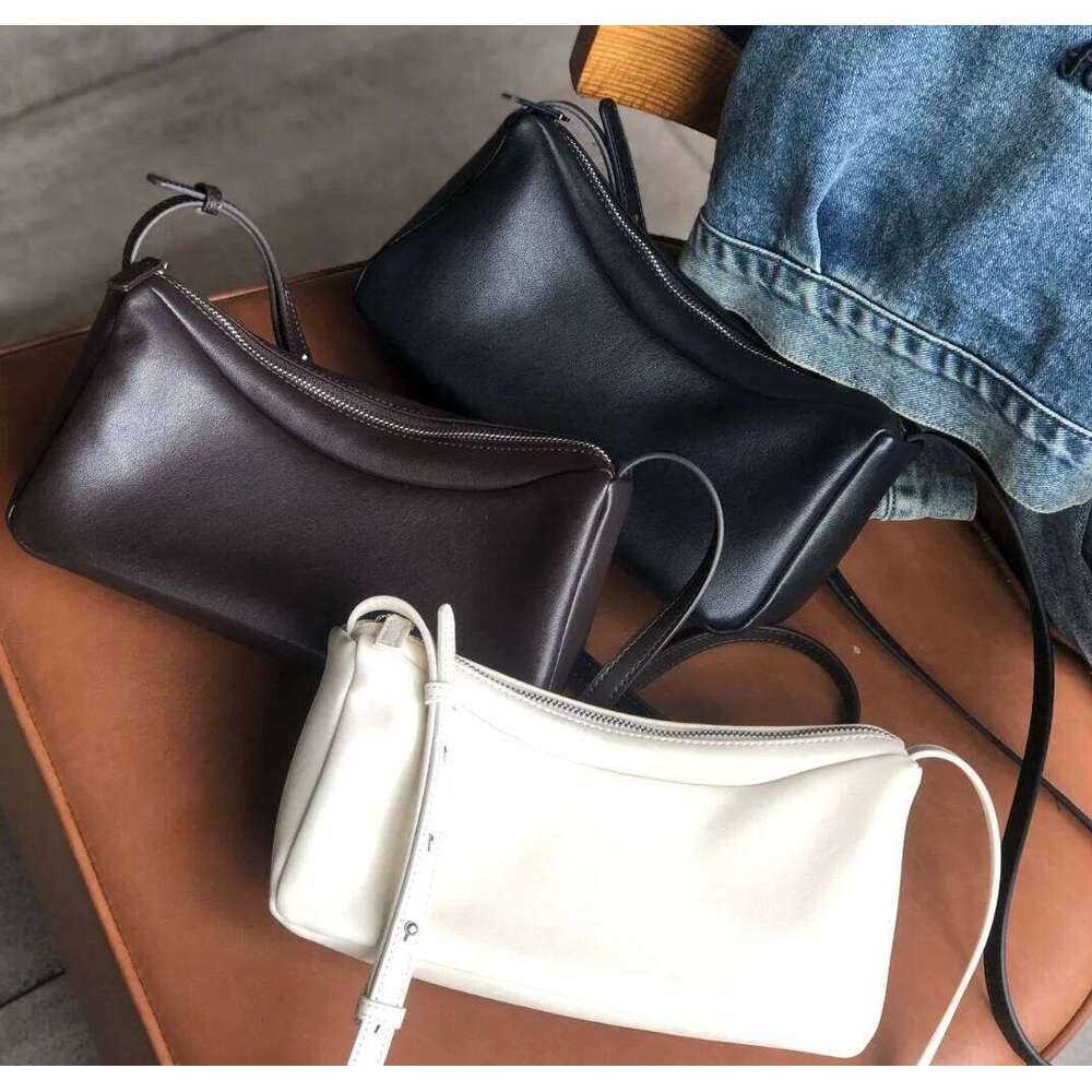 First Layer Cowhide Single Shoulder Mobile Phone Women's Large Capacity Tote Women's Zipper Bag Fashion Simple 20250815