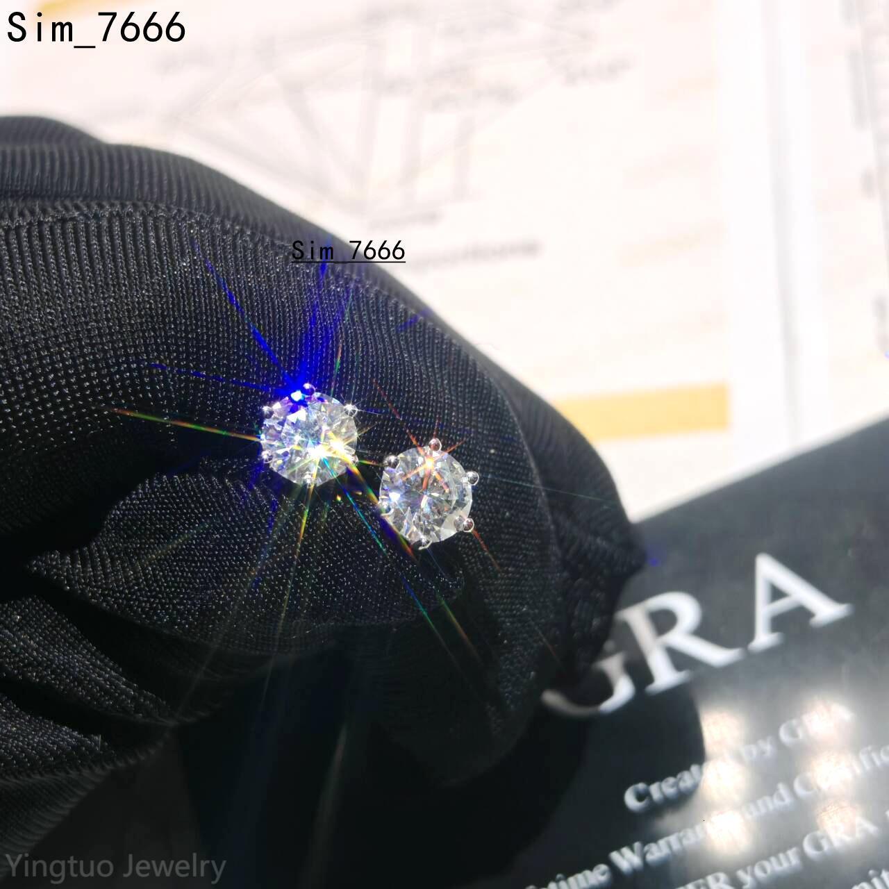 Boucles d'oreilles en gros 3 mm / 4 mm / 5 mm / 6 mm S925 argent six boucles d'oreilles 18 carats 18 km