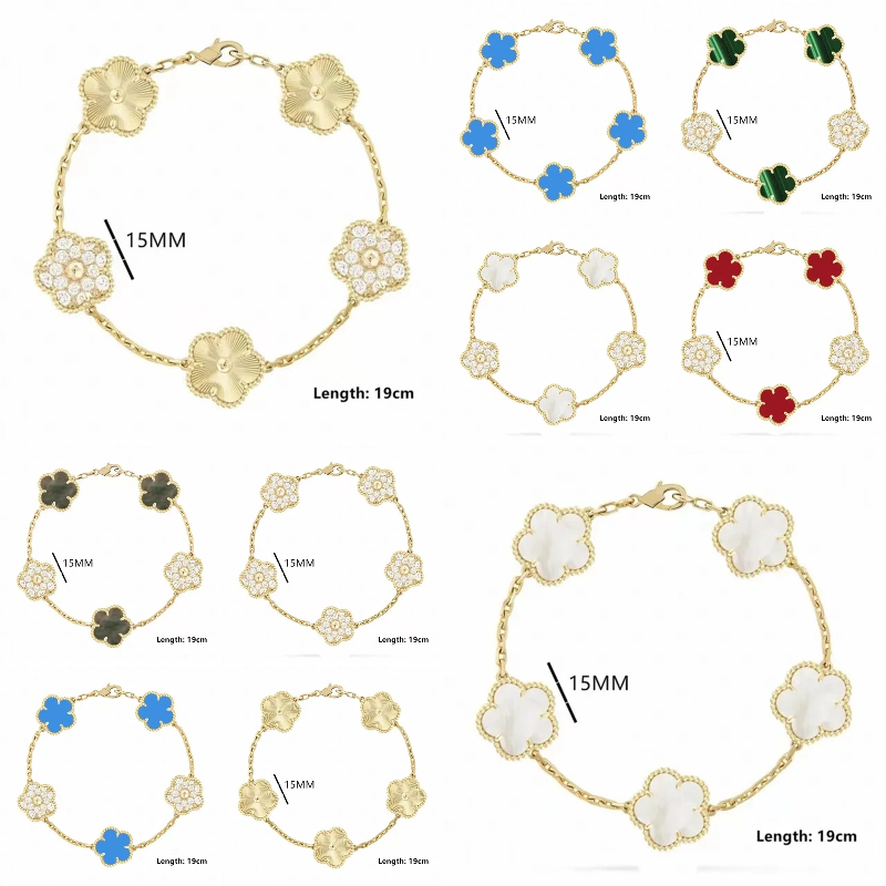 15mm bracelet designer bracelet women Thanksgiving Day Mother couple Gift 18K Gold Plated Multiple colors clover bracelet designer jewelry luxury je