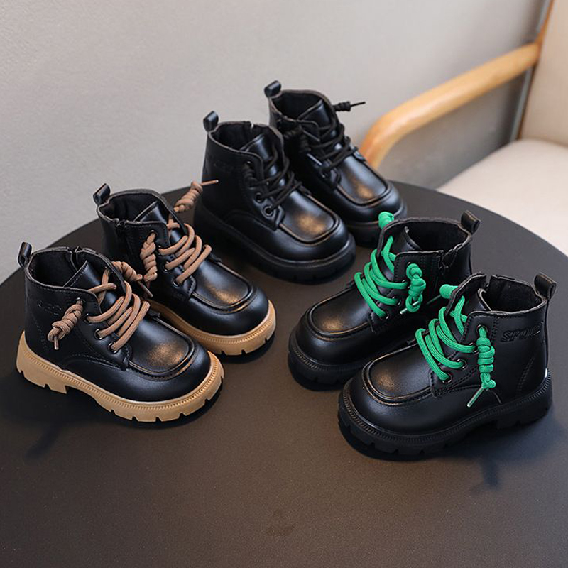 Children Leather Boots Girls Boys Autumn Winter New Fashion British Style Kidszworld Casual Comfortable Toddler Short Boots Kids Ankle Boots Sizes 2