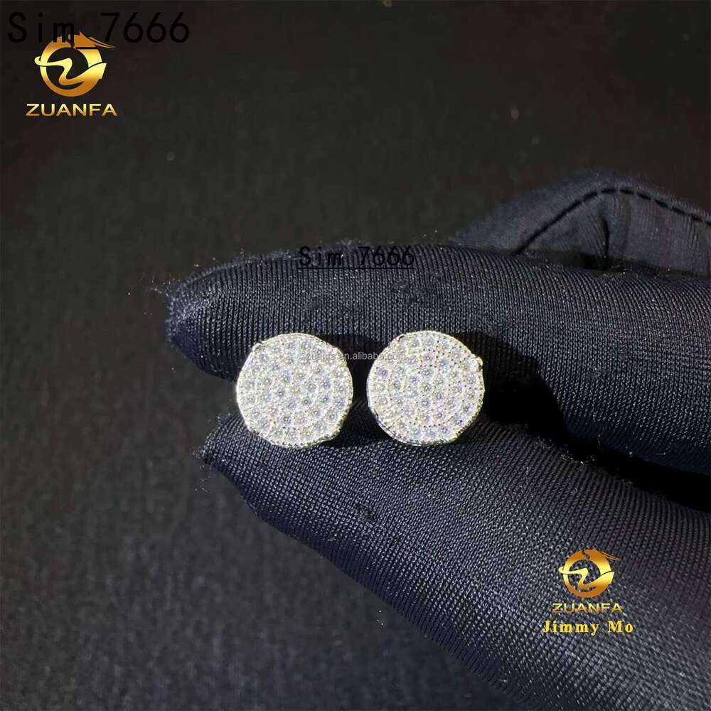 Livraison de goutte d'eau glacée Hip-hop Pure Sier Platinum Vis électrolités Boucles d'oreilles montagneuses Gift pour hommes