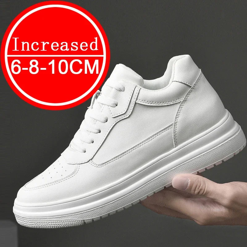Man Genuine Leather Casual Fashion Sport Platform Shoes Increase Height 4/6/8/10CM Soft Invisible Height Increasing Shoes 36-43 250815