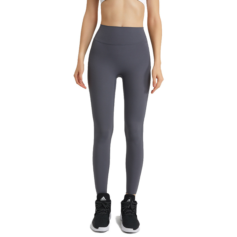 221 High Rise Pants Elastic Leggings Solid Color No T-line Yoga Pants Naked Feeling Sweatpants Lift Buttocks Women Tights