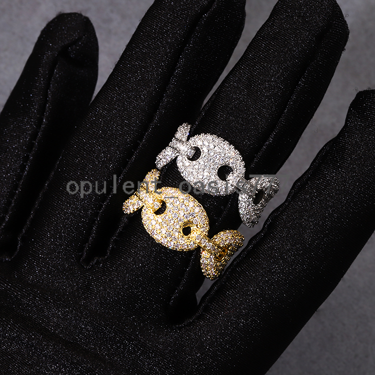 Moissanite Diamond Ring Pass Diamond Tester Hip Hop Rings 925 Sterling Silver Gold Plated Fine Jewelry Rings for Men Women