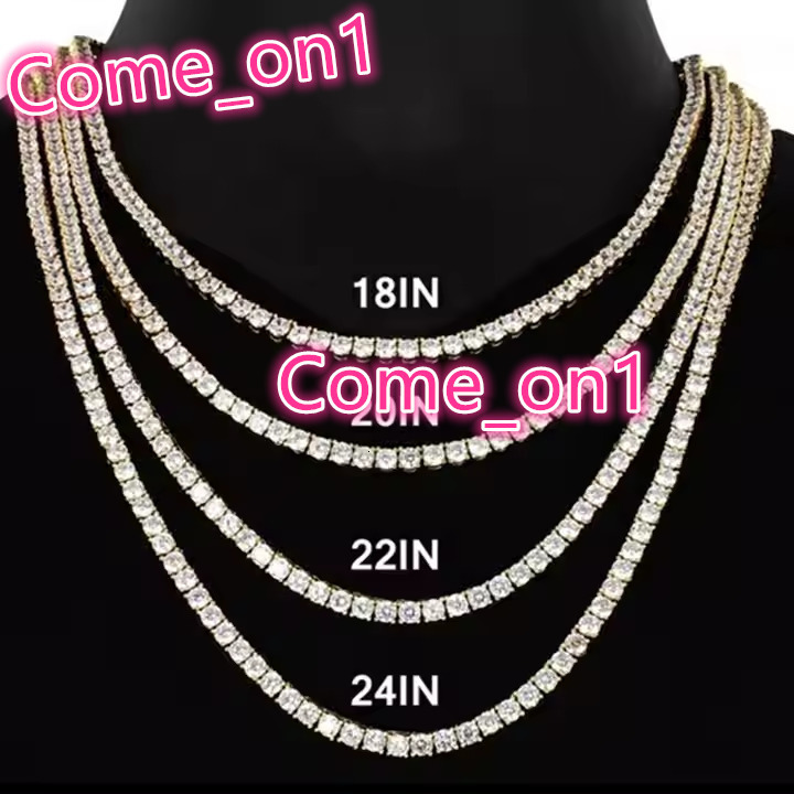 Hot Selling S925 Sterling Silver 2mm 3mm 4mm 5mm 6mm D VVS Round Moissanite Diamond Tennis Chain Wedding Necklace for Men Women