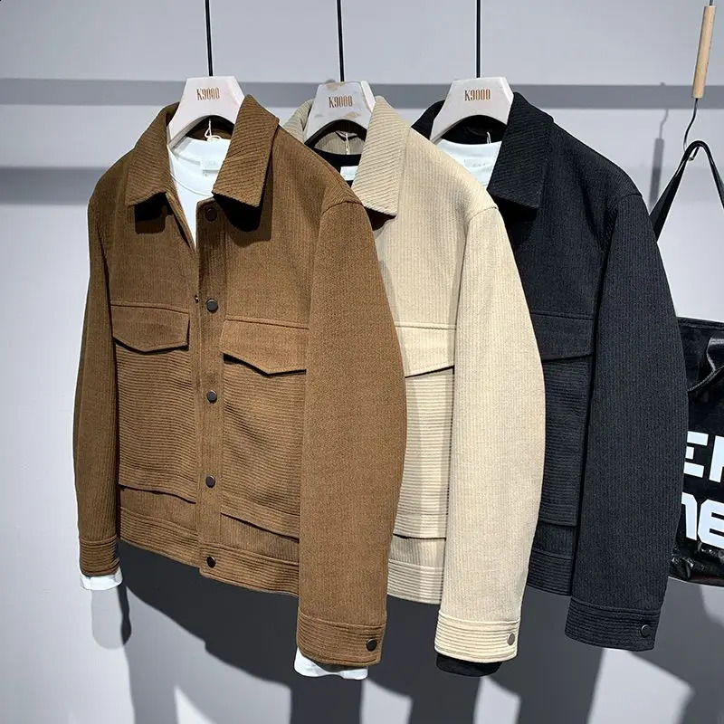 Jacket Mens Lapel Loose and Simple Trendy Youth Coat Fashionable Personalized Top Men 250815