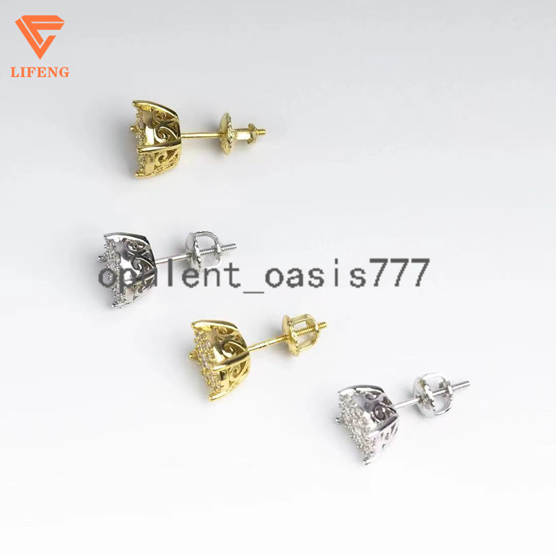 Lifeng Jewelry Custom Moissanite Earrings Luxury Iced Out Vvs Moissanite Diamond Stud Earrings Engagement Earrings