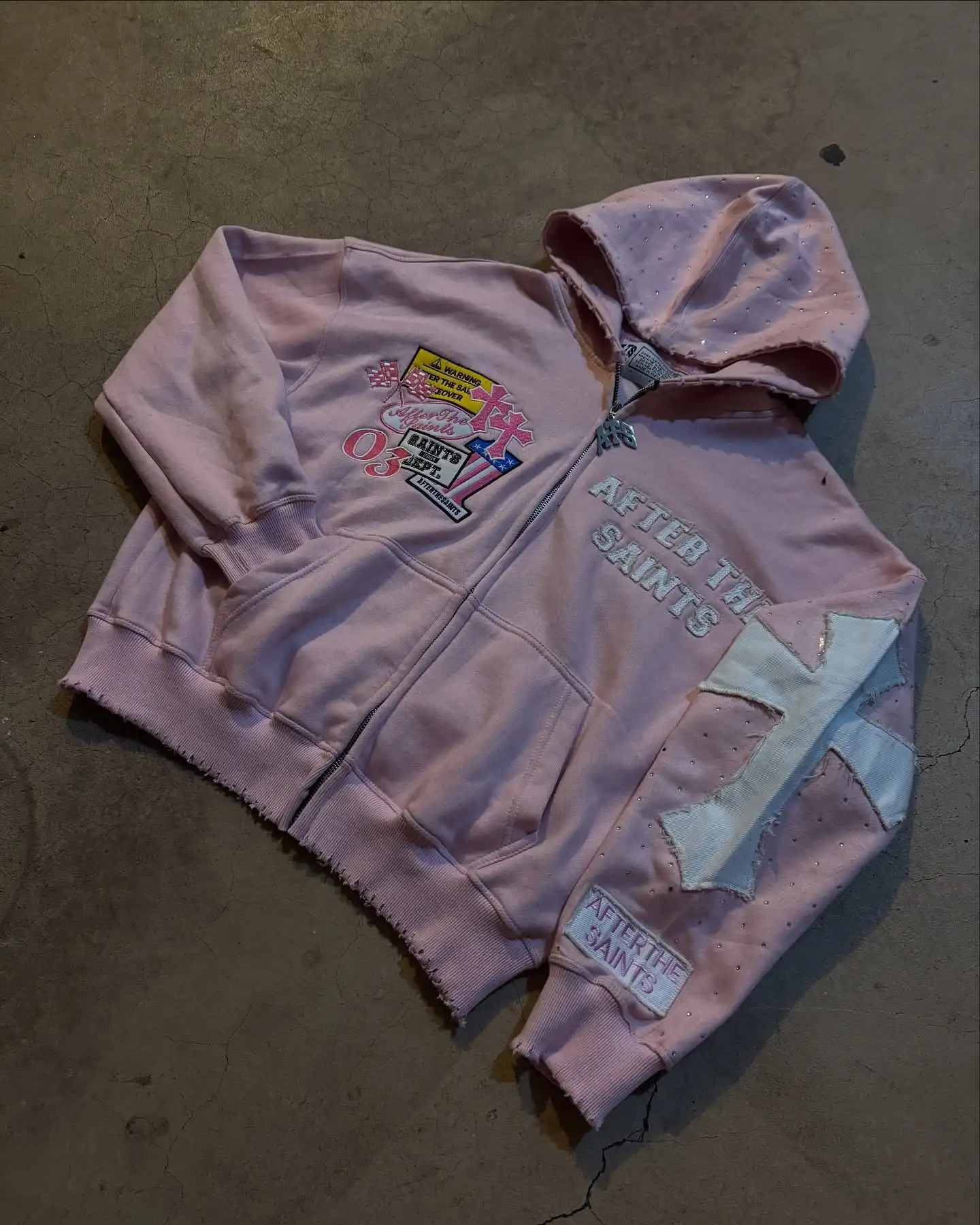 America Fashion Cross y Zip Up Hoodies Women Tops Loose Hoodie Harajuku Y2K Clothes Female Sweatshirt Patchwork Jacket 250814