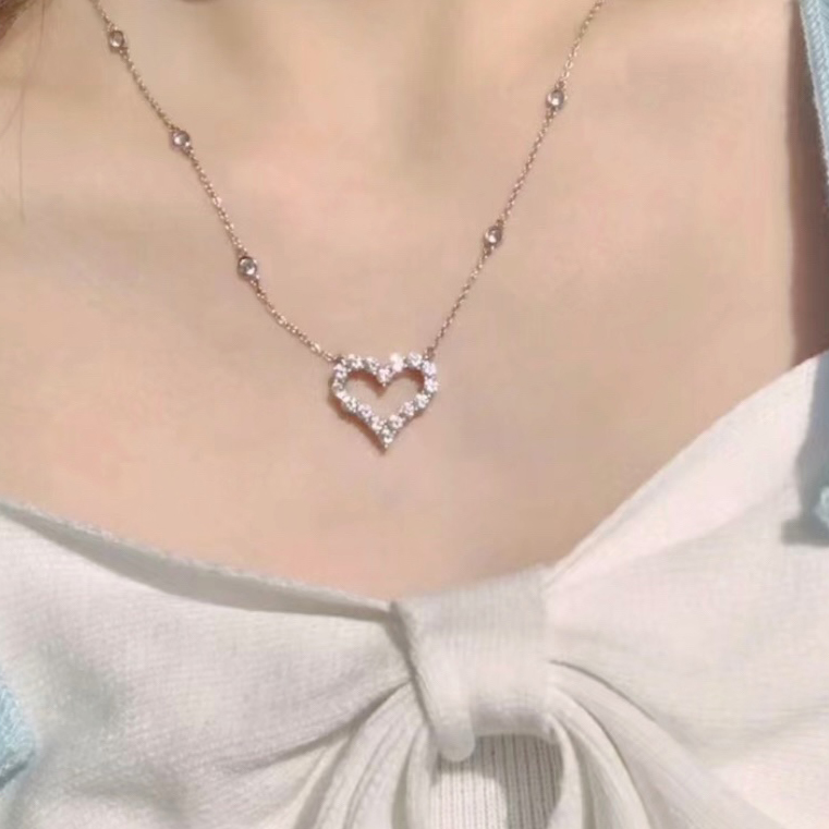 Designer Crystal Necklace 925 Silver Chain Never Fades T0P Advanced Materials fashion exquisite gift gift for girlfriend with box 021