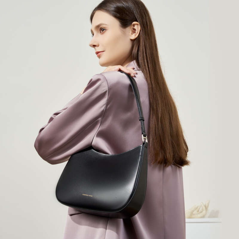 High-End Niche Design Baguette Genuine Leather New Fashion Underarm Shoulder Women's Tote Bag