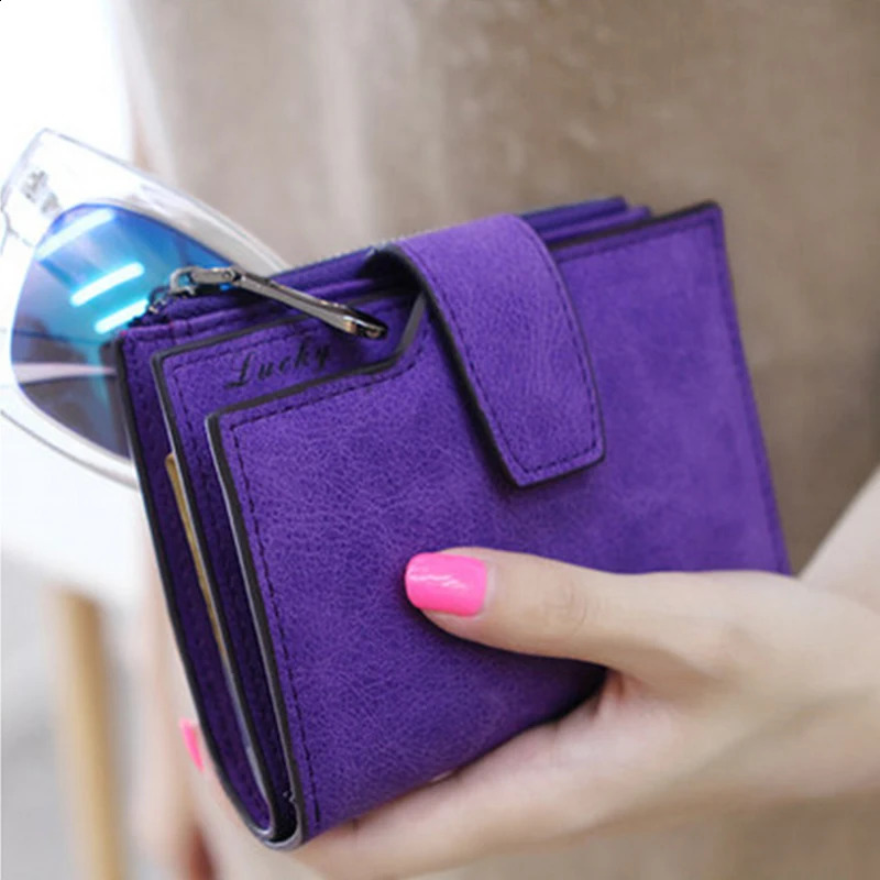 Womens Wallet PU Leather Short Wallet Made of PU Leather Female Purses Card Holder Foldable Portable Lady Coin Purses 250814