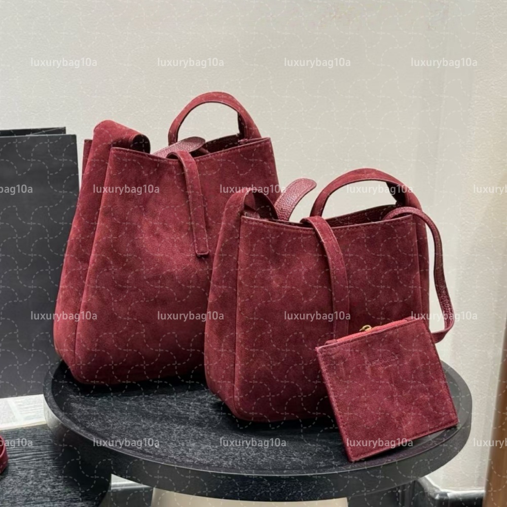 Designer Bucket Hobo Bag Women Suede Leather Shoulder Purse Underarm Crossbody Fall Winter Brown Fashion Bag