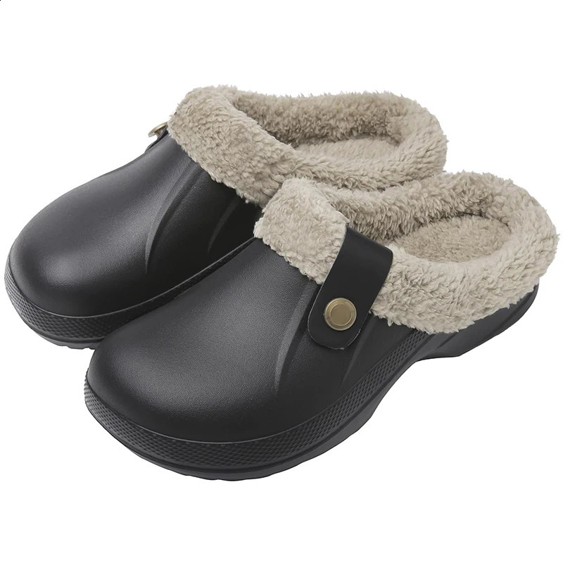 Fashion Men Cotton Slippers Winter Women Men Short Plush Slippers Casual Waterproof Garden Men Shoes Fur Furry Cotton Shoes 250814