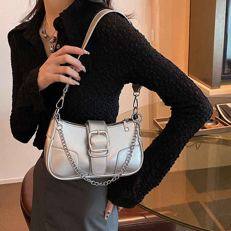 Luxury Brand Designer Bag Baguette Bag For Women 2025 New Korean Fashion Trendy Single Shoulder Underarm Bag High-Quality Texture Chain Crossbody Ba