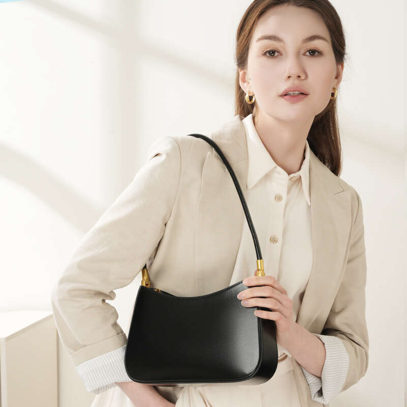 New Niche Design Genuine Leather Commuter Baguette Spring Summer French Underarm Single Shoulder Women's Bag