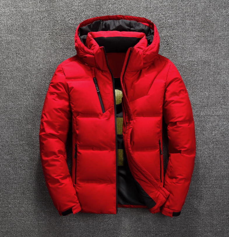 Men's Down Parkas Men's Winter Down Jacket With Hood Winter Warm Men Coat Casual Autumn Stand Collar Puffer Thick Hat White Duck Parka Mal