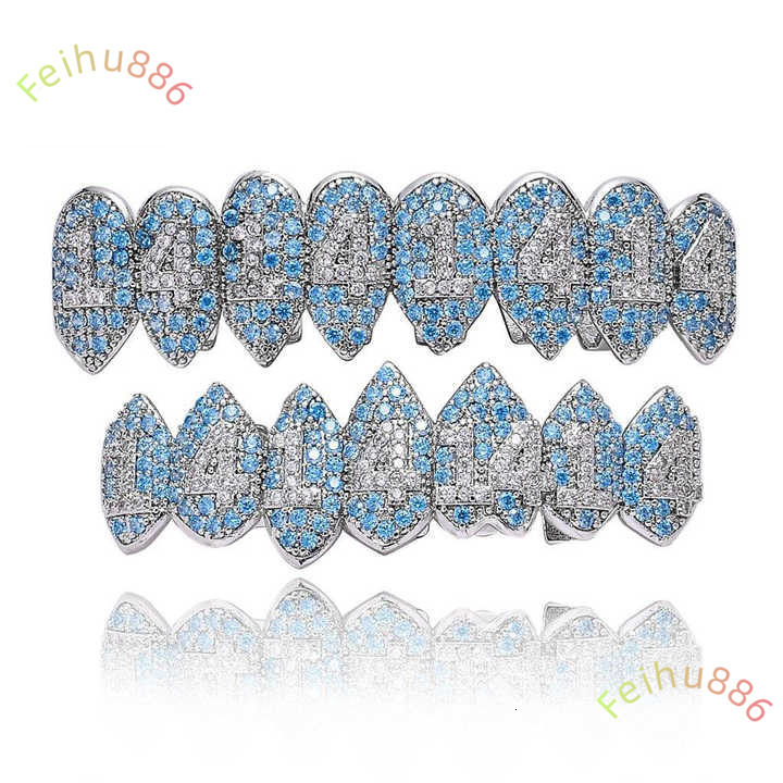 Fashion Popular Fashion Custom 6 Top 6 Bottom Moissanite Grillz Vvs Clarify 925 Silver Hip Hop Jewelry Diamond Test Pass
