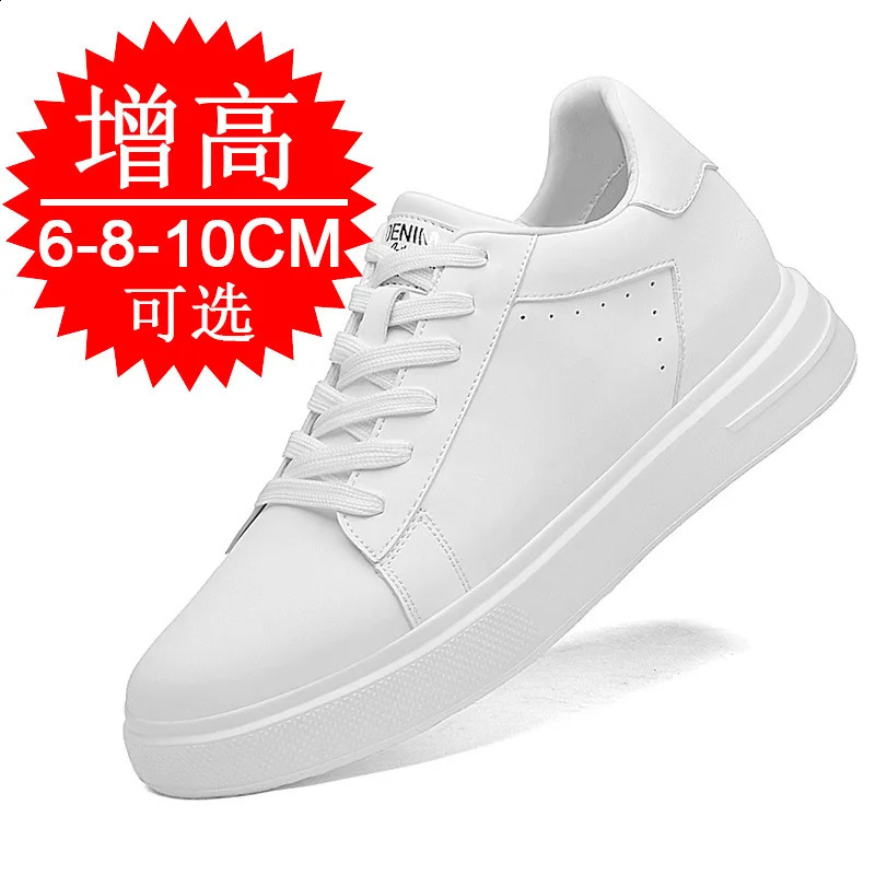 Sneakers Man Shoes d'ascenseur blanc noir chaussures plus hautes hommes de loisirs sports de mode augmentant les chaussures augmentant en hauteur