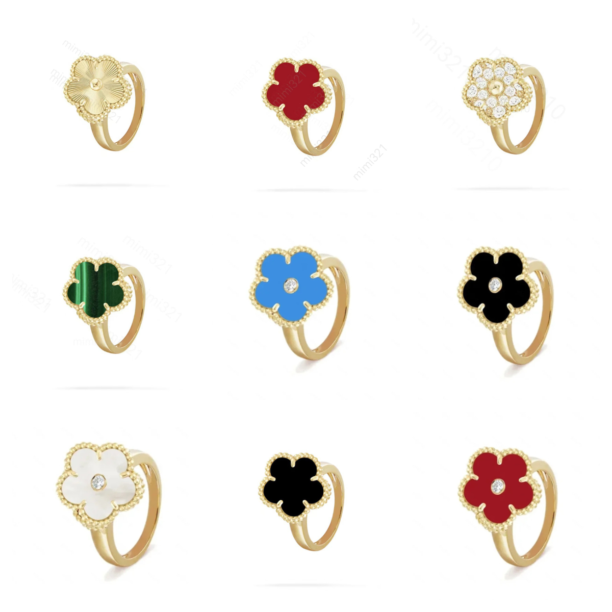 designer ring rings designer for women Three clover pattern design 18K Gold Plated Stainless Steel Multiple color options rings engagement ring ring