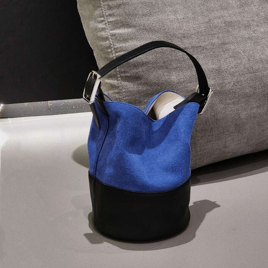 Designer Bag Tote Bag Shoulder Bag 2025 New Color-Block Cowhide Patchwork Bucket Canvas Lazy Style Bag For Women Large Capacity Handbag