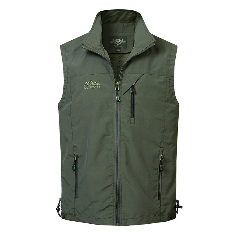 Summer Men Outdoor Mesh Thin Waistcoats Climbing Sleeveless Jackets Men Multi-pockets Fishing Pography Breathable Vests 6 250811